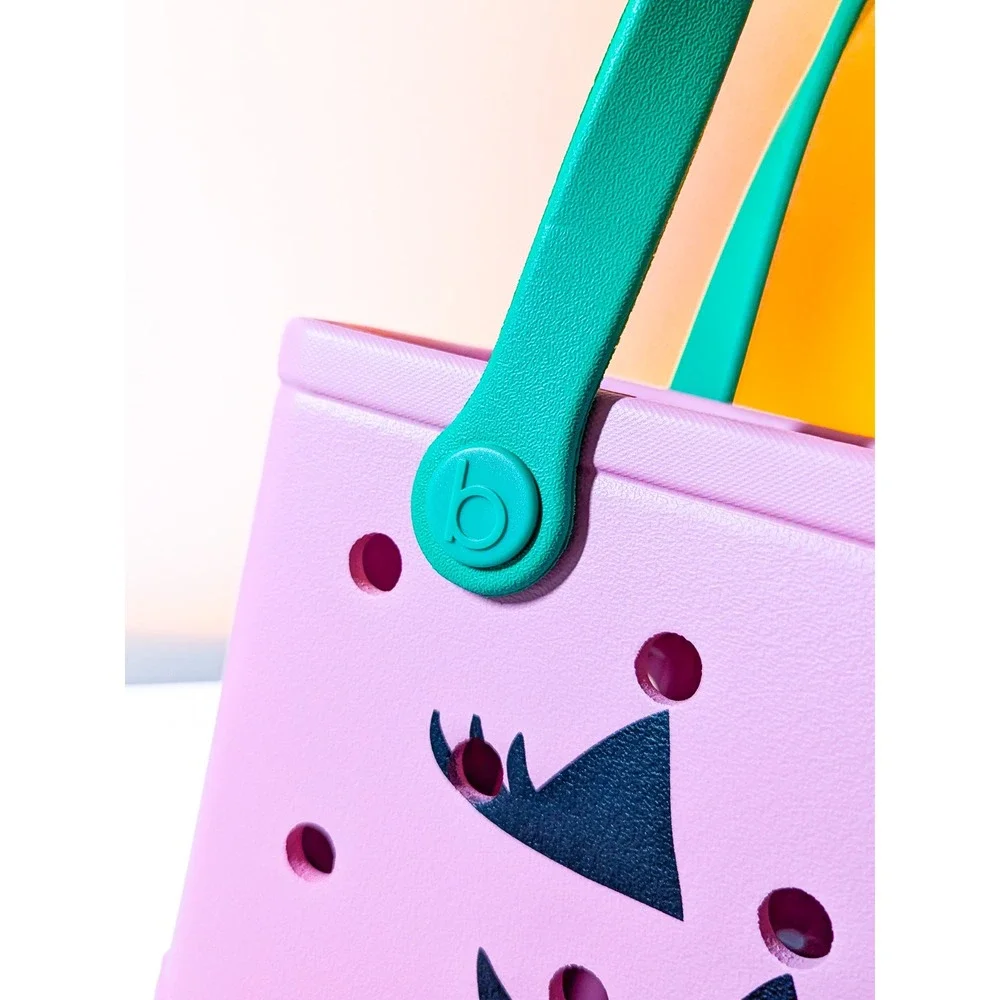 NWT Bitty Bogg Bag Pink Green Halloween Jack-O-Lantern Tote Bag Spooky Pumpkin
